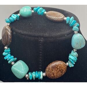 Bracelet Turquoise Color With Stones and Beads